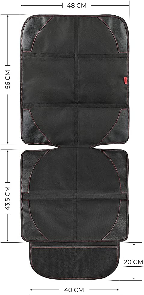 YOOFAN 2 Pack Car Seat Protectors with Thickest Padding, Waterproof 600D Oxford Fabric, 2 Large Pock