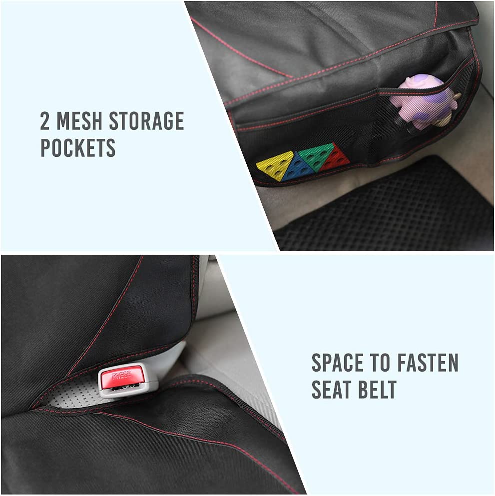 YOOFAN 2 Pack Car Seat Protectors with Thickest Padding, Waterproof 600D Oxford Fabric, 2 Large Pock