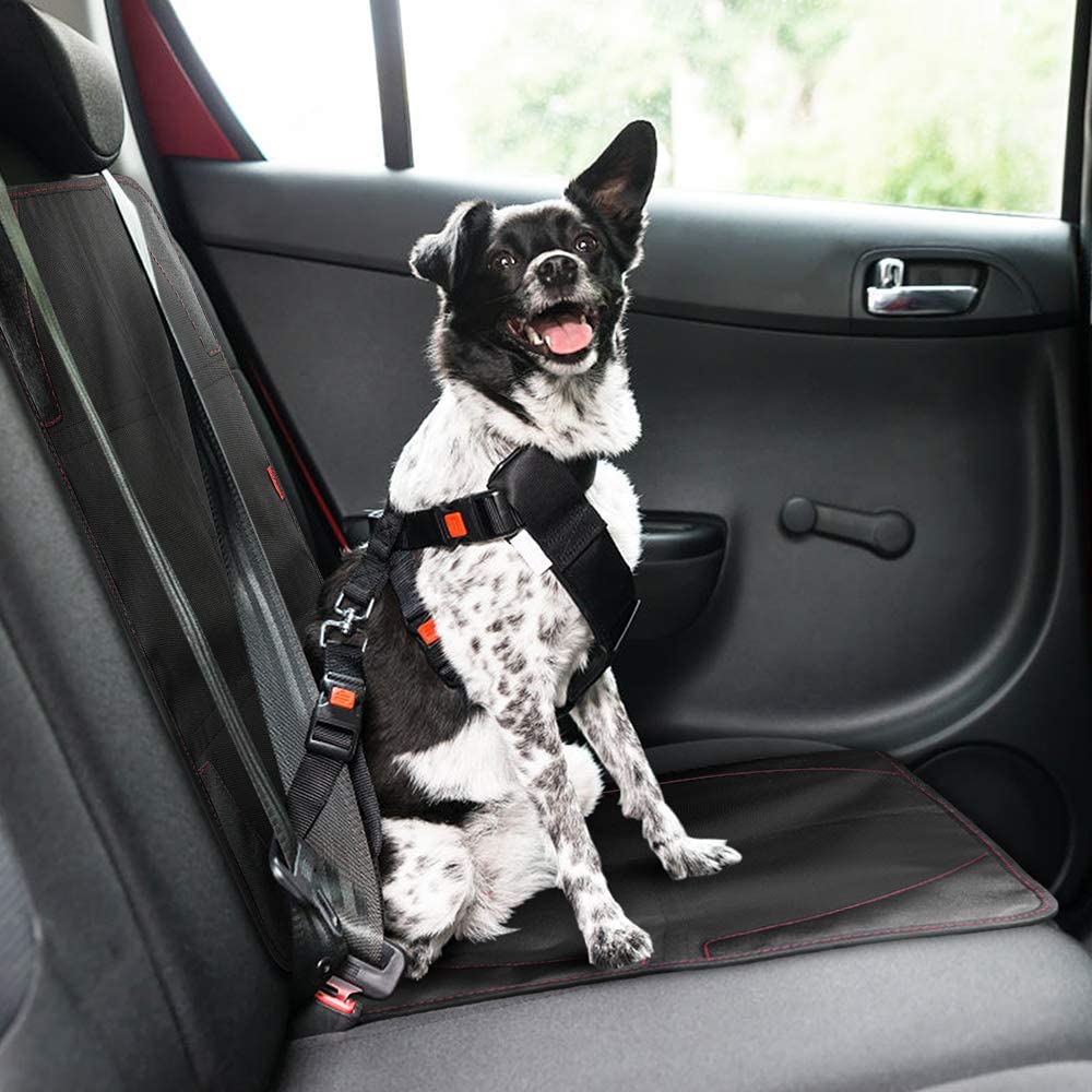 YOOFAN 2 Pack Car Seat Protectors with Thickest Padding, Waterproof 600D Oxford Fabric, 2 Large Pock