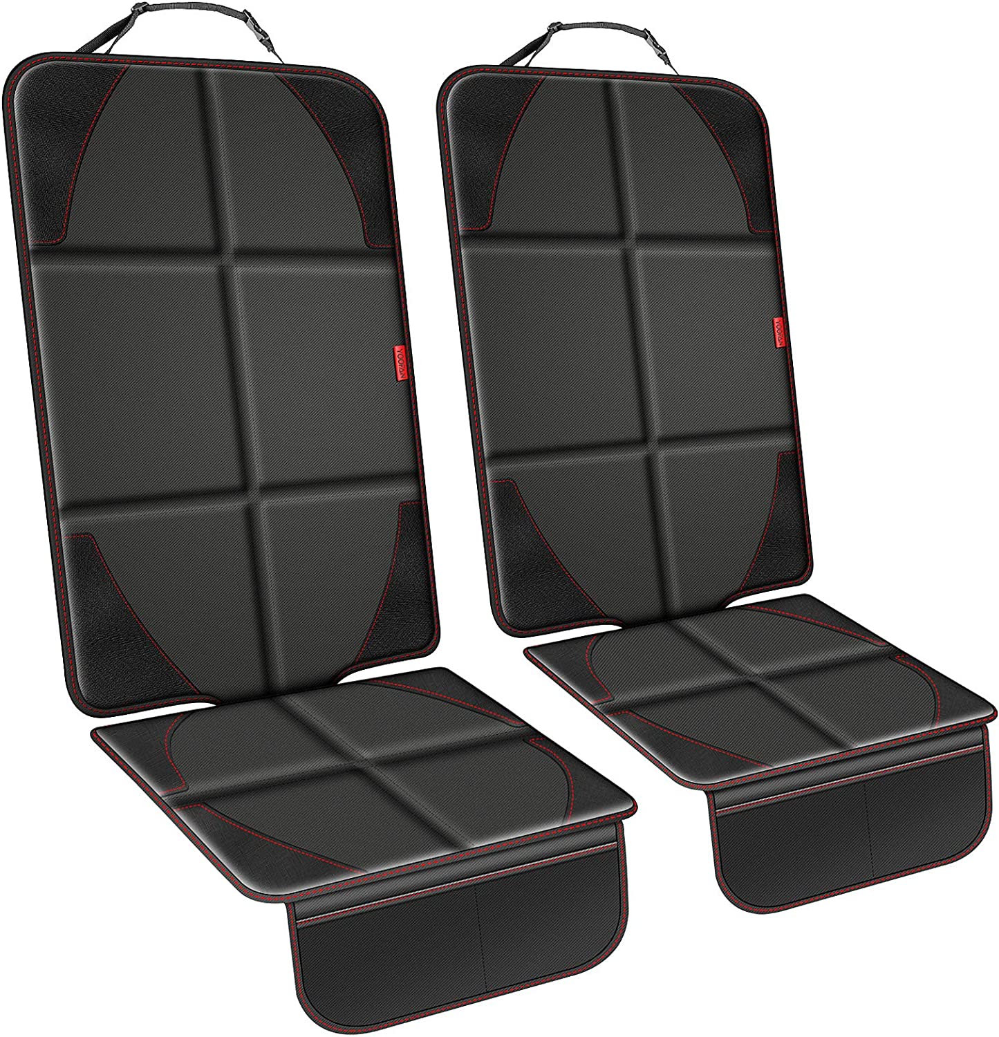 YOOFAN 2 Pack Car Seat Protectors with Thickest Padding, Waterproof 600D Oxford Fabric, 2 Large Pock