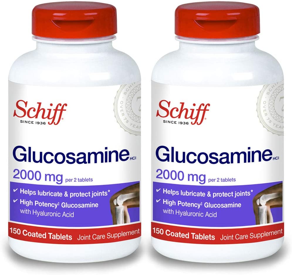 Schiff Glucosamine With Hyaluronic Acid, 2000mg Glucosamine, Joint Care Supplement Helps Lubricate &