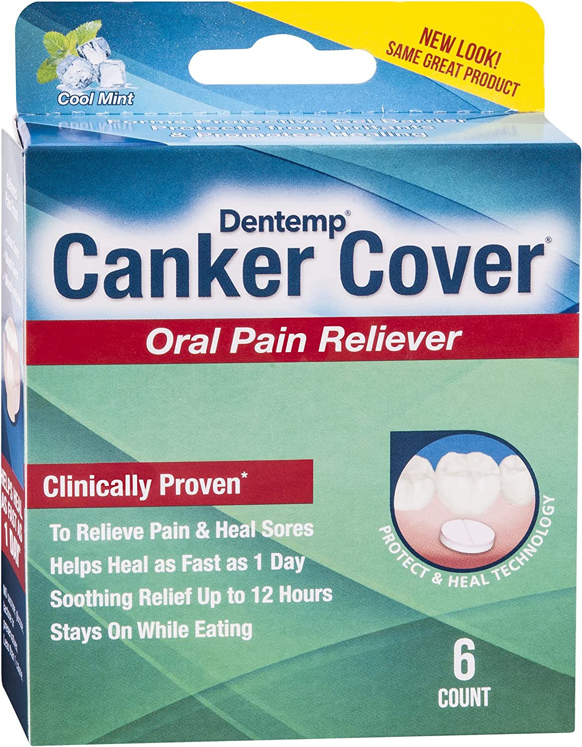 Dentemp Canker Cover - Canker Sore Oral Pain Reliever (6 Counts) - Canker Sore Treatment to Relieve 