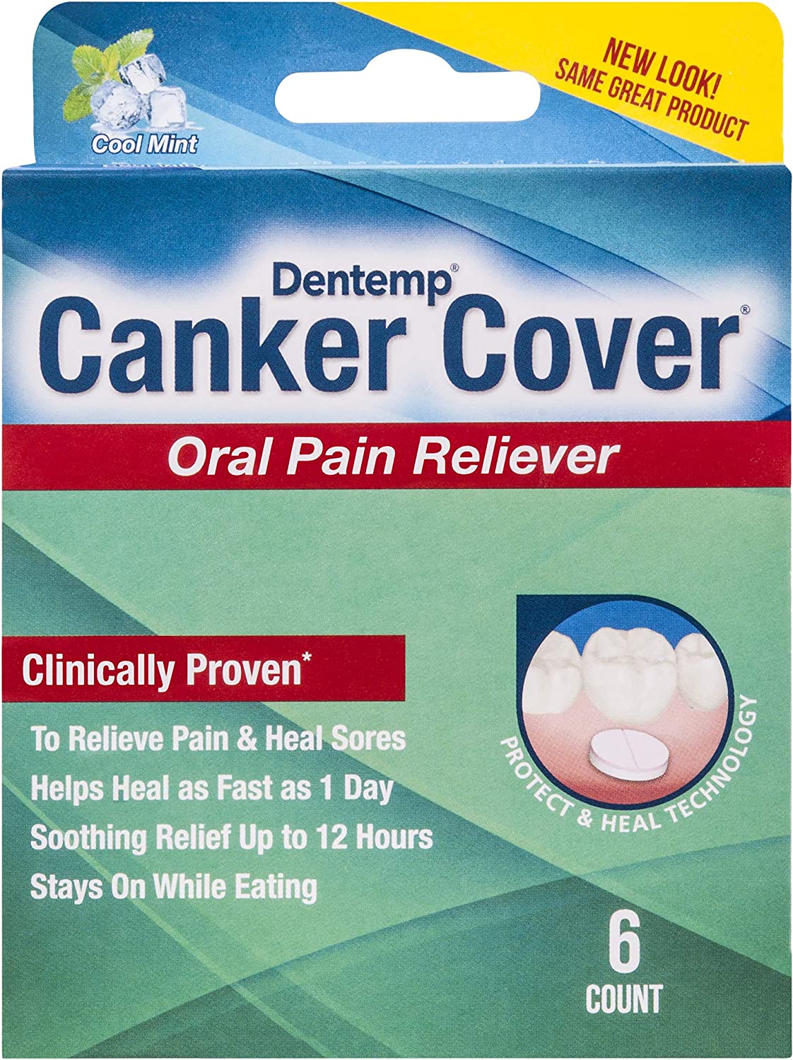 Dentemp Canker Cover - Canker Sore Oral Pain Reliever (6 Counts) - Canker Sore Treatment to Relieve 