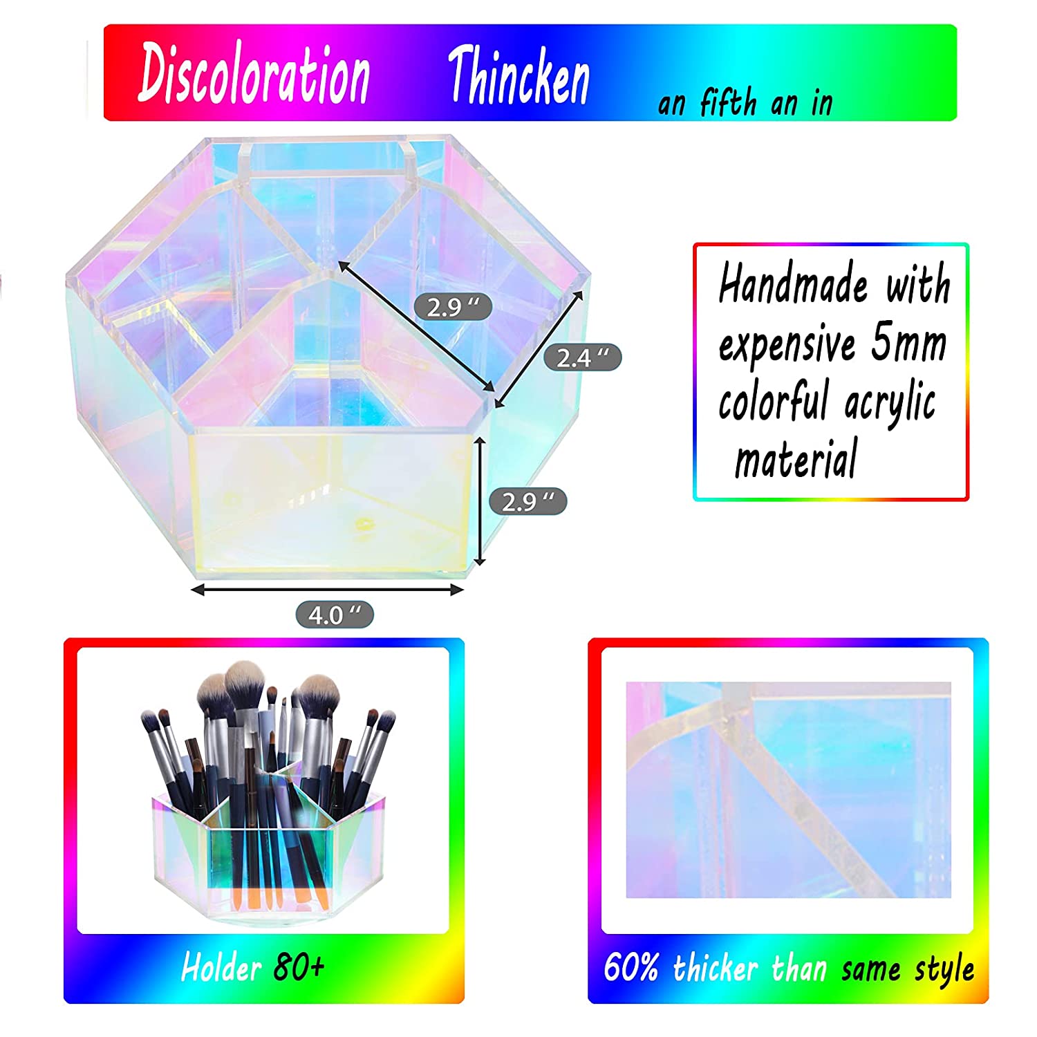 Luxurious Pen Holder Arcylic,Colourful,Spin
