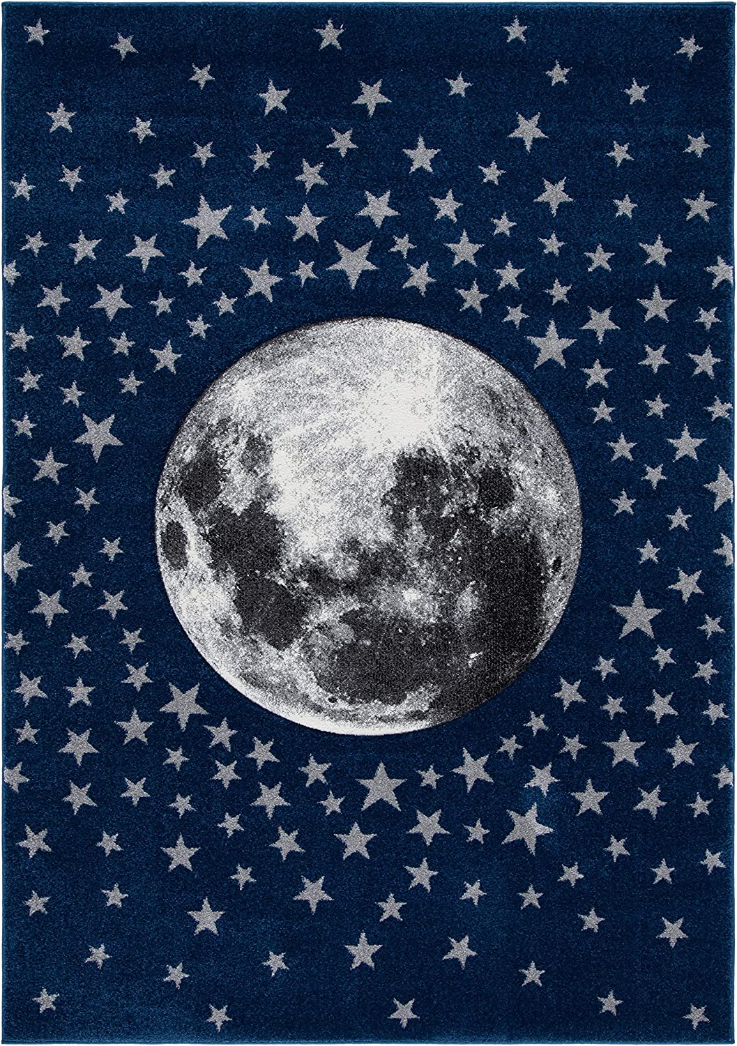 Safavieh Carousel Kids Collection CRK135N Moon and Stars Non-Shedding Stain Resistant Nursery Playro