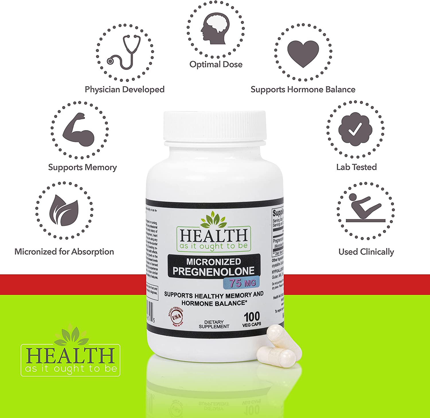 Pregnenolone 75mg (100 Capsules) – Micronized Form for Enhanced ...