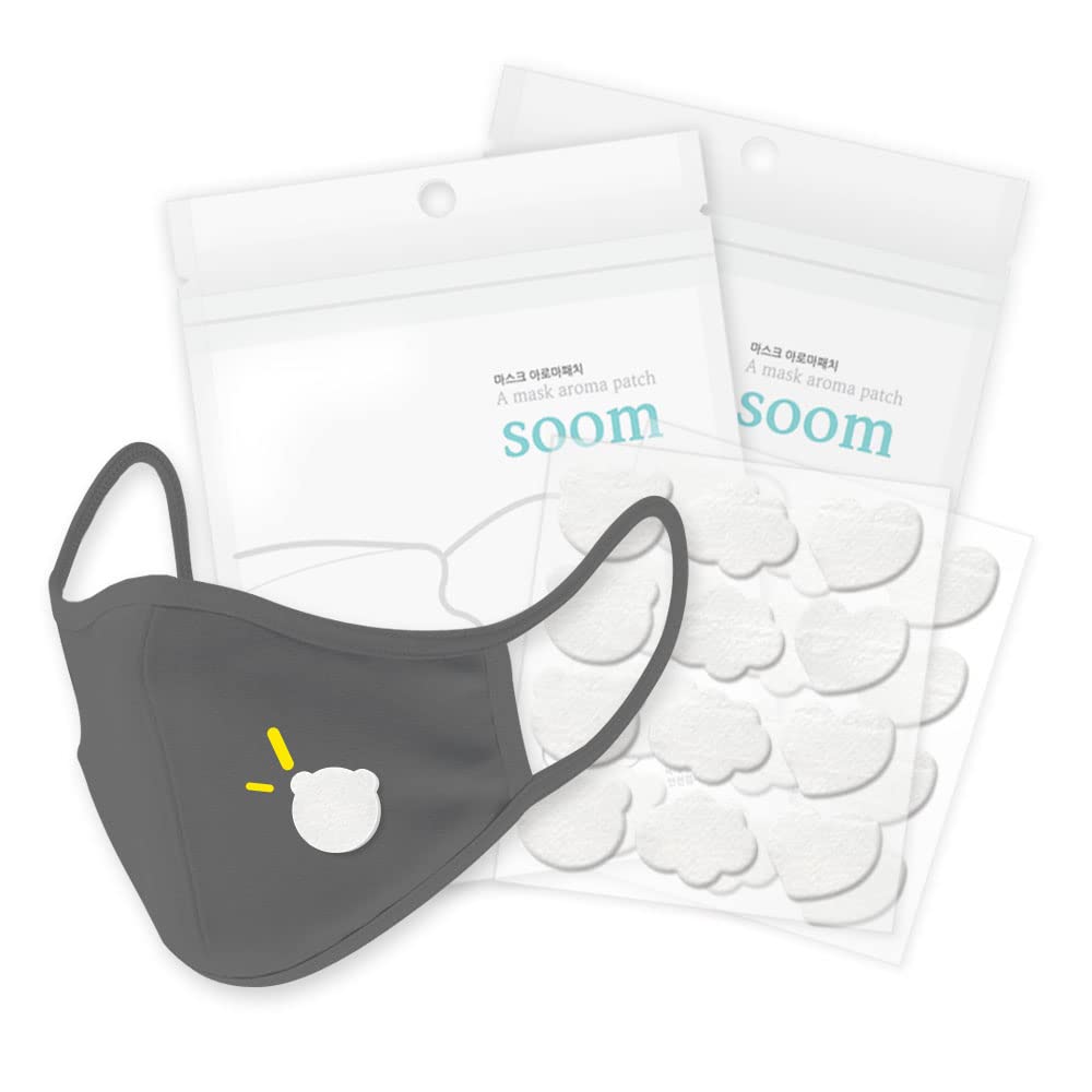 SOOM Aroma scented face mask Stickers – 1 Pack 24 Pcs | Natural Essential Oil | Mask Spray Refresh