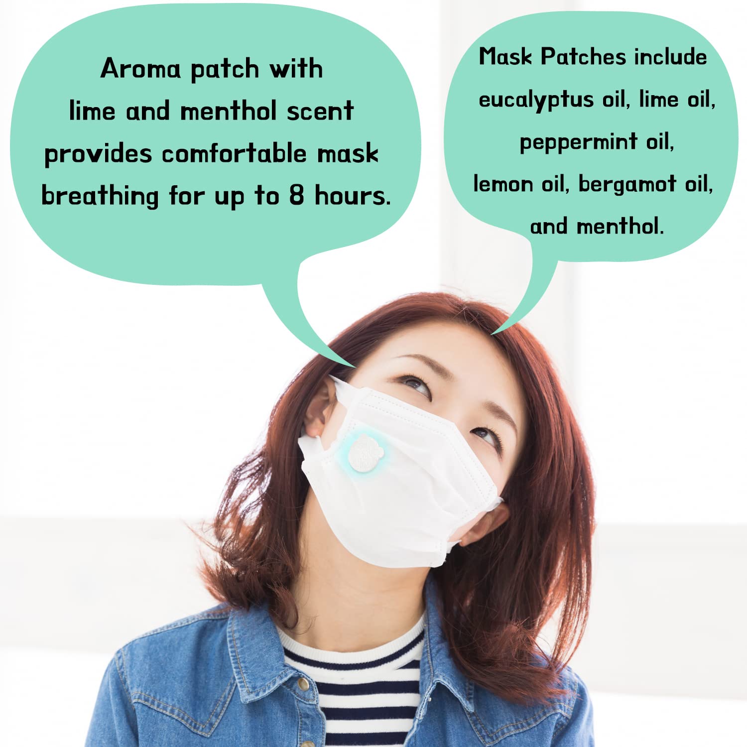 SOOM Aroma scented face mask Stickers – 1 Pack 24 Pcs | Natural Essential Oil | Mask Spray Refresh