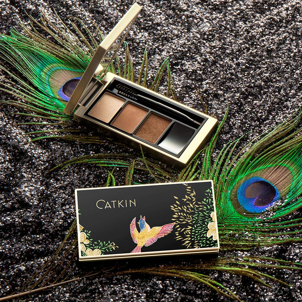 CATKIN Makeup Eyebrow Color Powder 3 Colors Shading Powder Brown Black (C02 Dark Brown)
