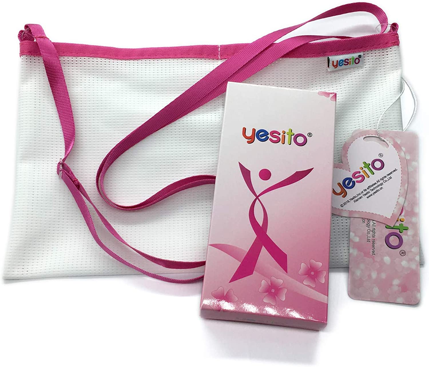 Yesito Mastectomy drainage pouch and Shower for Support Adjustable Comfort (Pink) (Lake Blue)