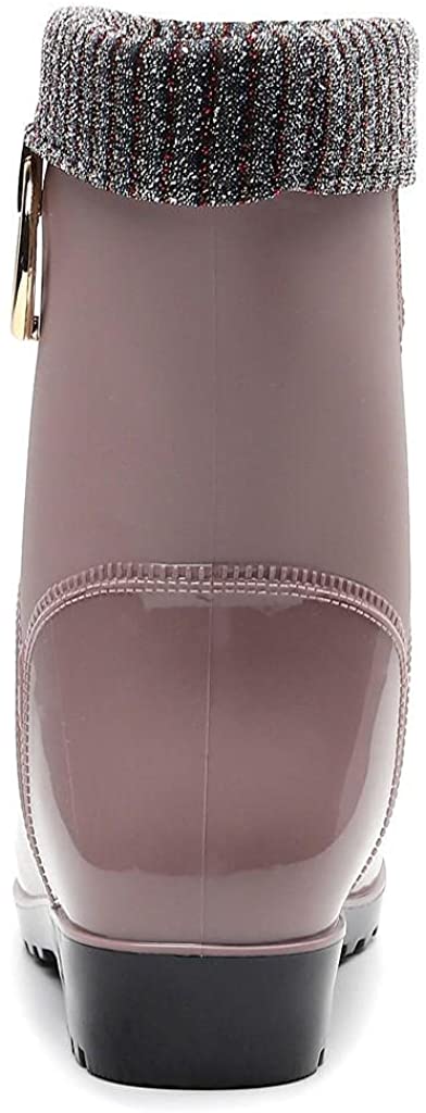 Aunimeifly Short rain Boots for Women and Waterproof Garden Shoes Stylish Light Ankle Rain Shoes and