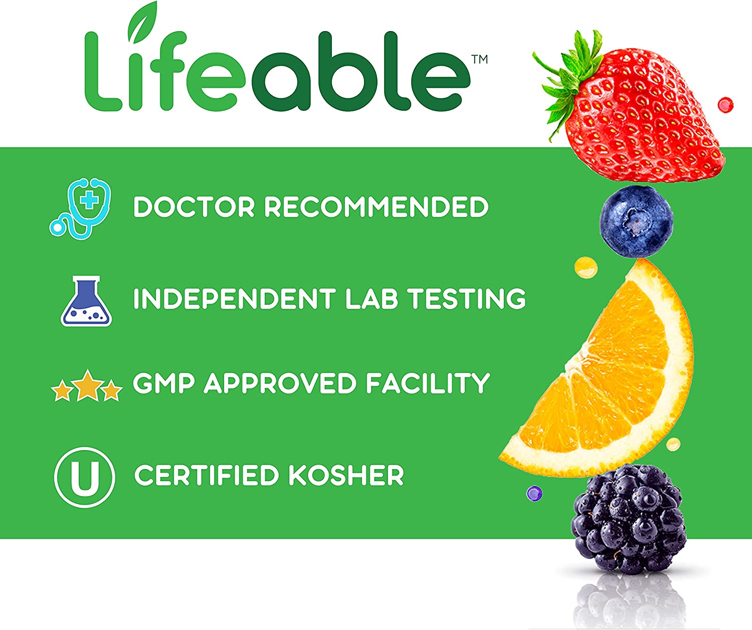 Lifeable Sugar Free Zinc 50mg + Vitamin C, Gummies Bundle - Great Tasting, Natural Flavor, Vitamin S