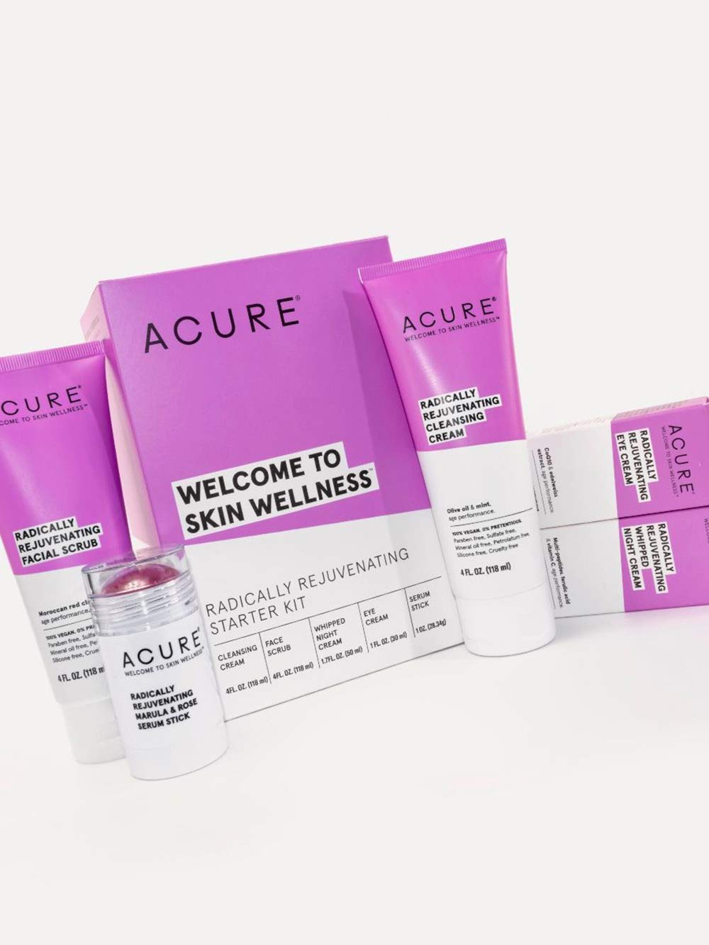 Acure Radically Rejuvenating Starter Kit - 100% Vegan & Provides Anti-Aging Support, Includes Facial