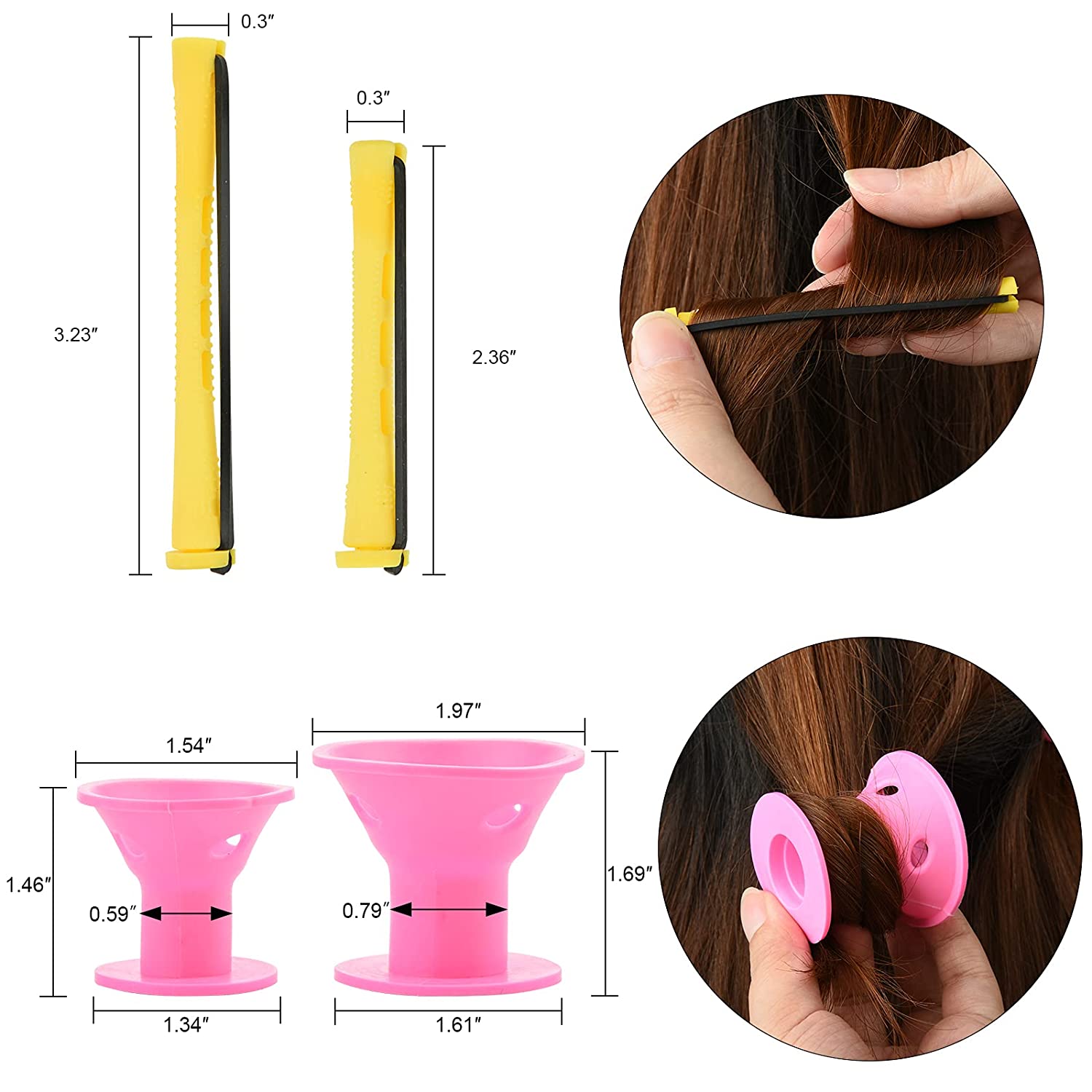 Beautyflier Styling Silicone Hair Rollers, Perm Rods for Natural Hair Perm Rods Set,Cold Wave Rods C