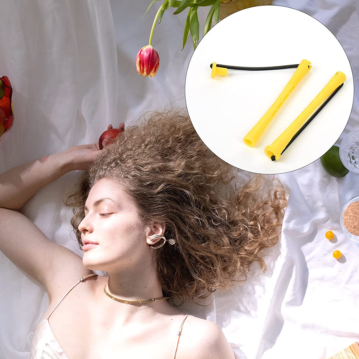 Beautyflier Styling Silicone Hair Rollers, Perm Rods for Natural Hair Perm Rods Set,Cold Wave Rods C