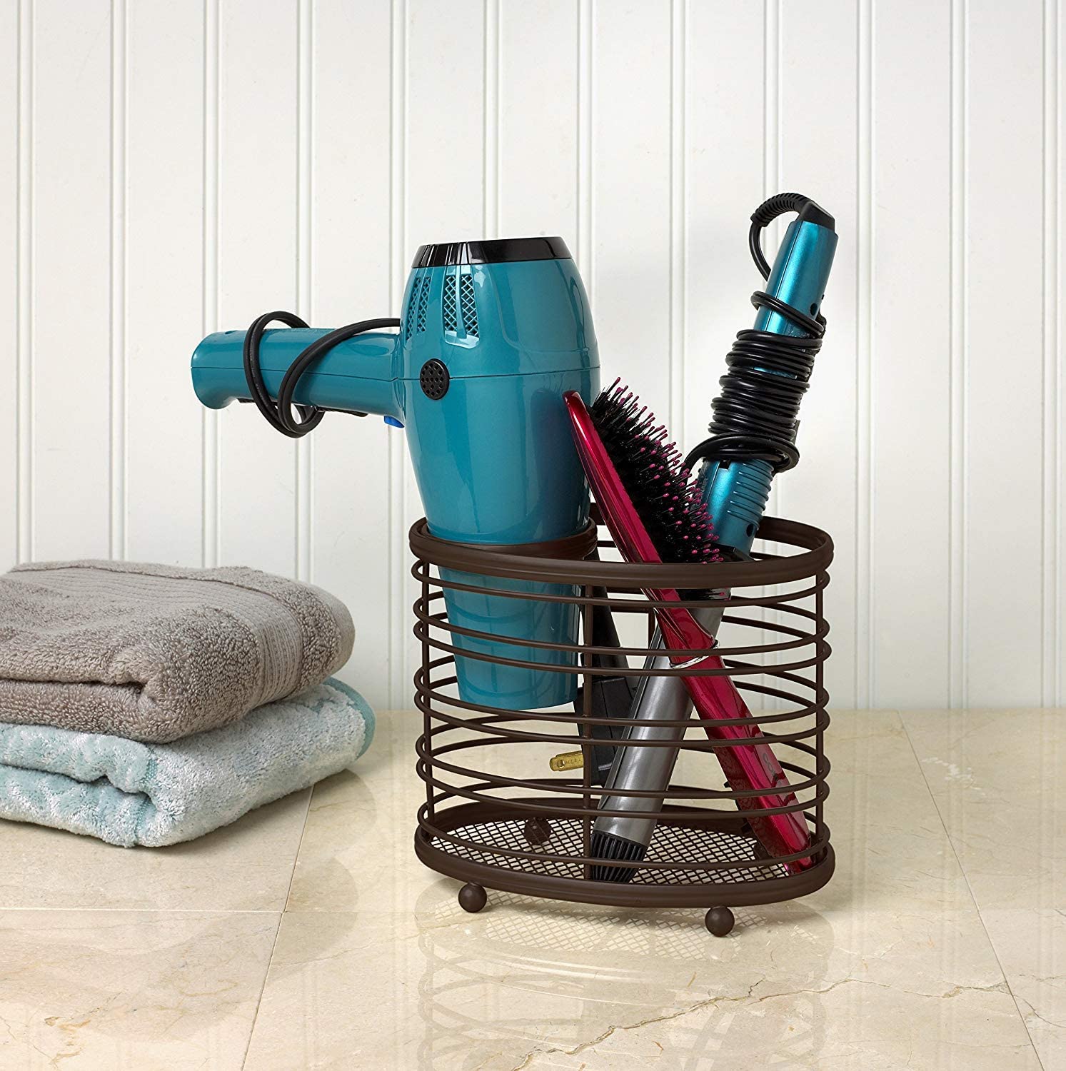 Spectrum Diversified Ashley Countertop Hair Dryer & Accessory Organizer Station Styling Tool Caddy f