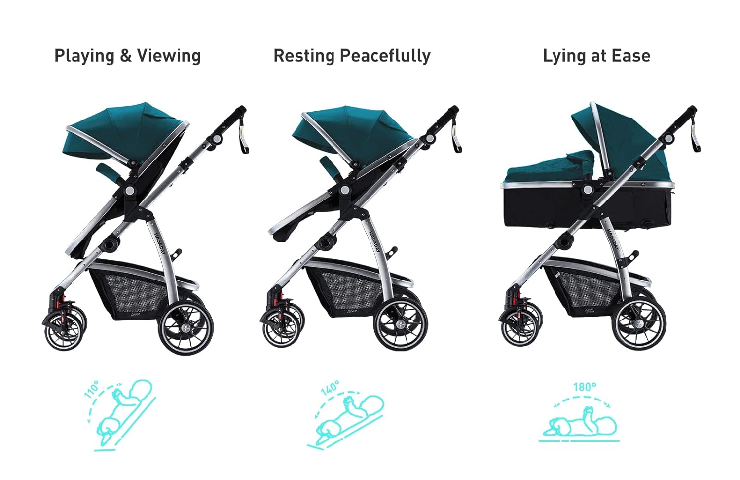 HAGADAY Baby Stroller, Infant Stroller with Reversible Seat, Newborn Stroller with Canopy\xef\xbc\x8