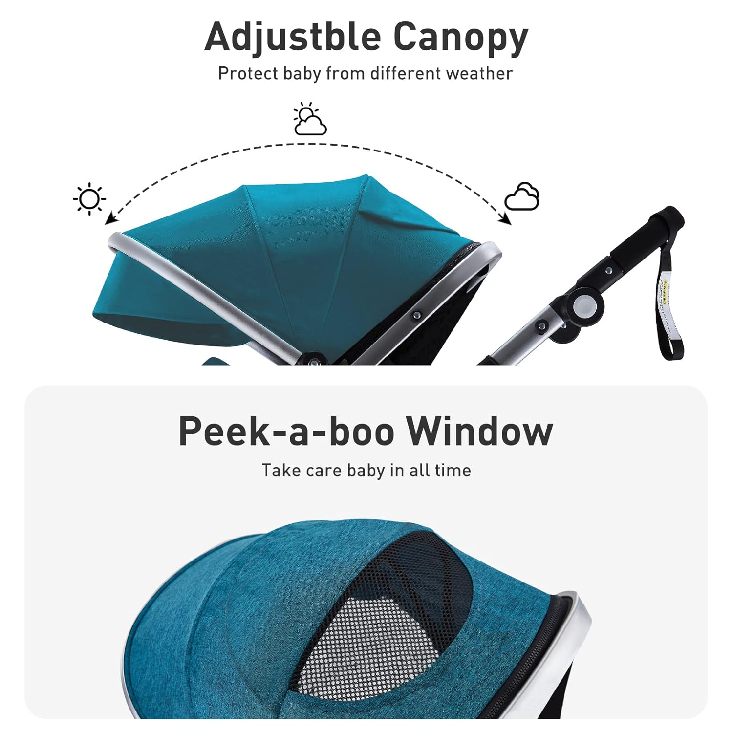 HAGADAY Baby Stroller, Infant Stroller with Reversible Seat, Newborn Stroller with Canopy\xef\xbc\x8