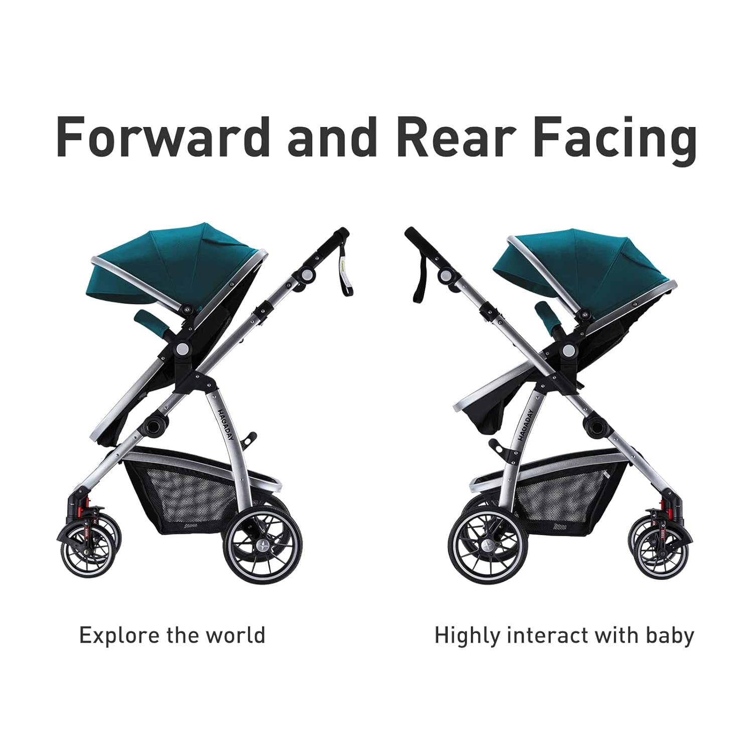 HAGADAY Baby Stroller, Infant Stroller with Reversible Seat, Newborn Stroller with Canopy\xef\xbc\x8