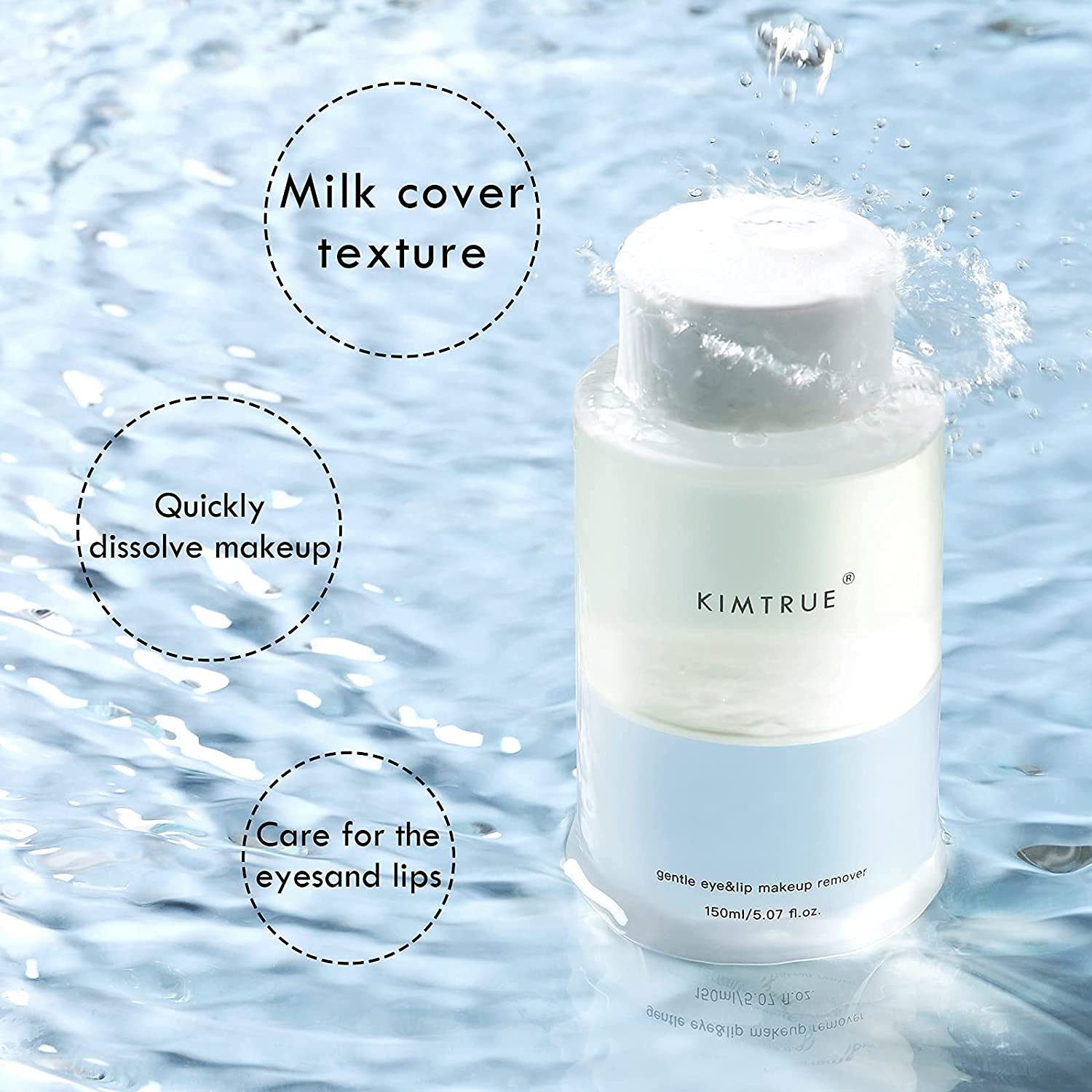 KIMTRUE Gentle Eye and Lip Makeup Remover, 2 in 1 Makeup Cleansing Oil with Bilberry & Moringa Seed