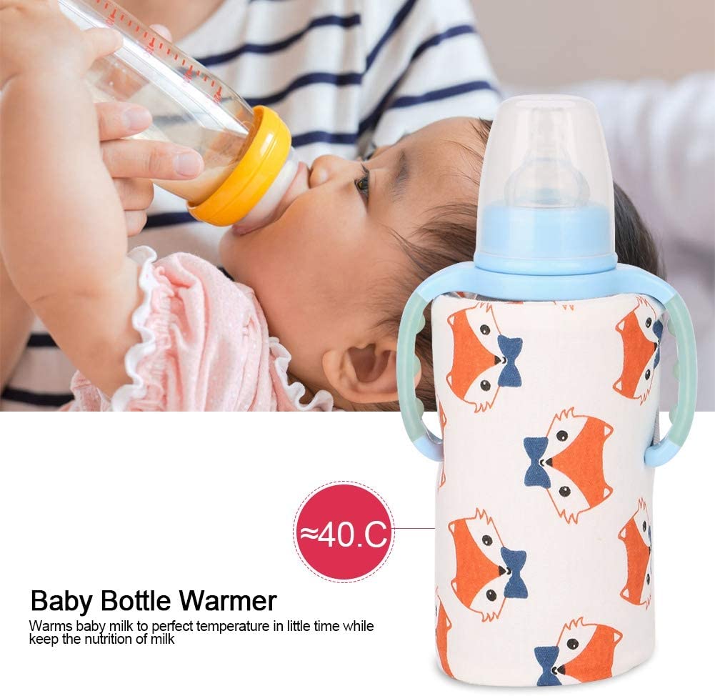 Shanrya Baby Bottle Warmer Cover, Cotton Baby Bottle Warmer Portable Safely for Warm Baby Bottle for