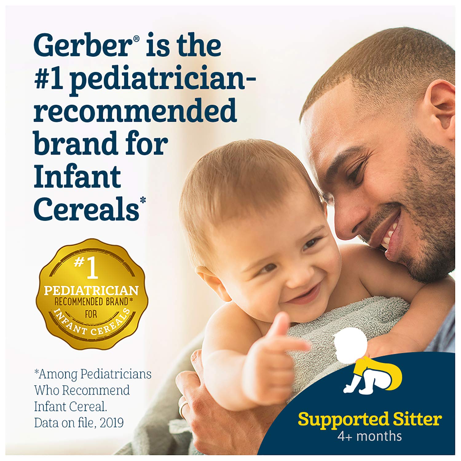 Gerber Baby Cereal Basic Flavor Variety Pack Combo- 8oz: Oatmeal Cereal, Rice Cereal, Multigrain Cer