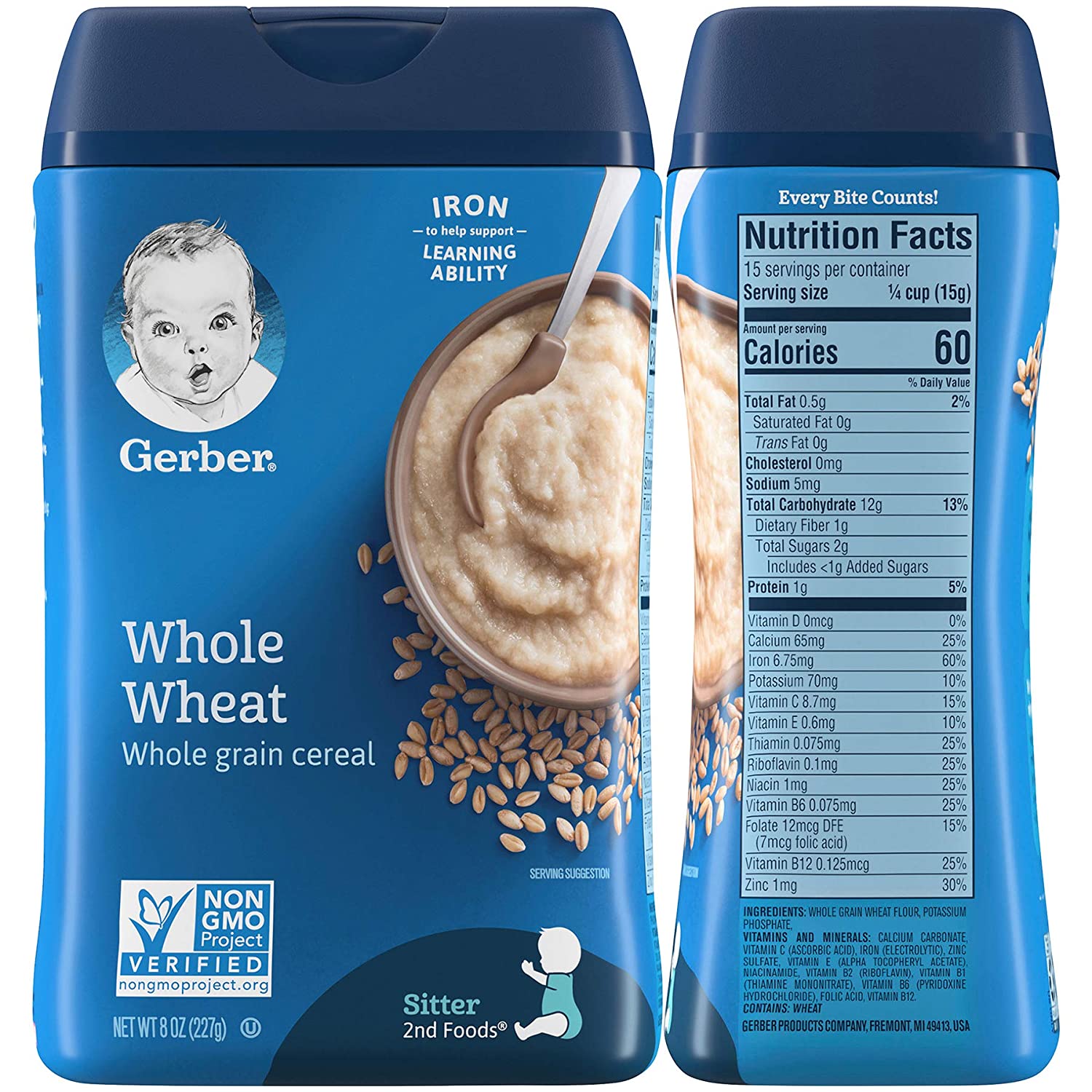 Gerber Baby Cereal Basic Flavor Variety Pack Combo- 8oz: Oatmeal Cereal, Rice Cereal, Multigrain Cer