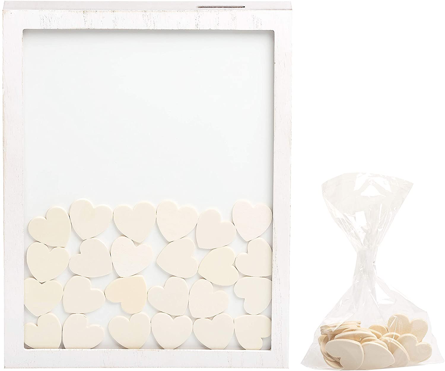 Kate & Milo Wedding Guest Book Frame, Hearts