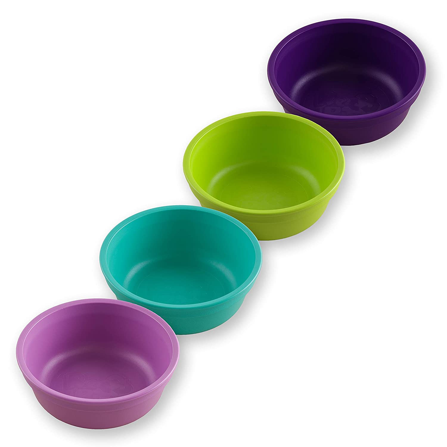 RE-PLAY Made in USA 4pk -12 oz. Bowls in Purple, Lime Green, Aqua & Amethyst | Made from Eco Friendl
