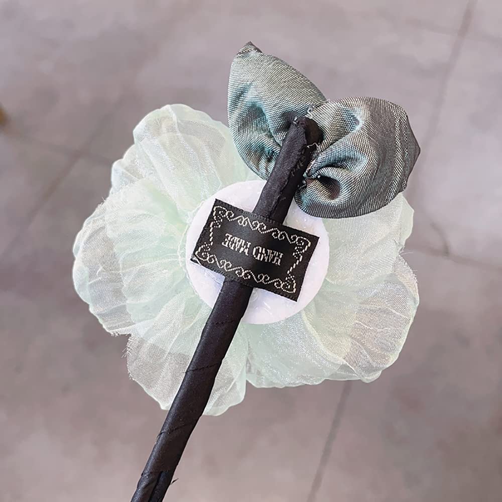 Flower Organza Hair Bands Ponytail Holder, Magic Clip Hair Bun Maker Hair Holder Curler Donut Tools 