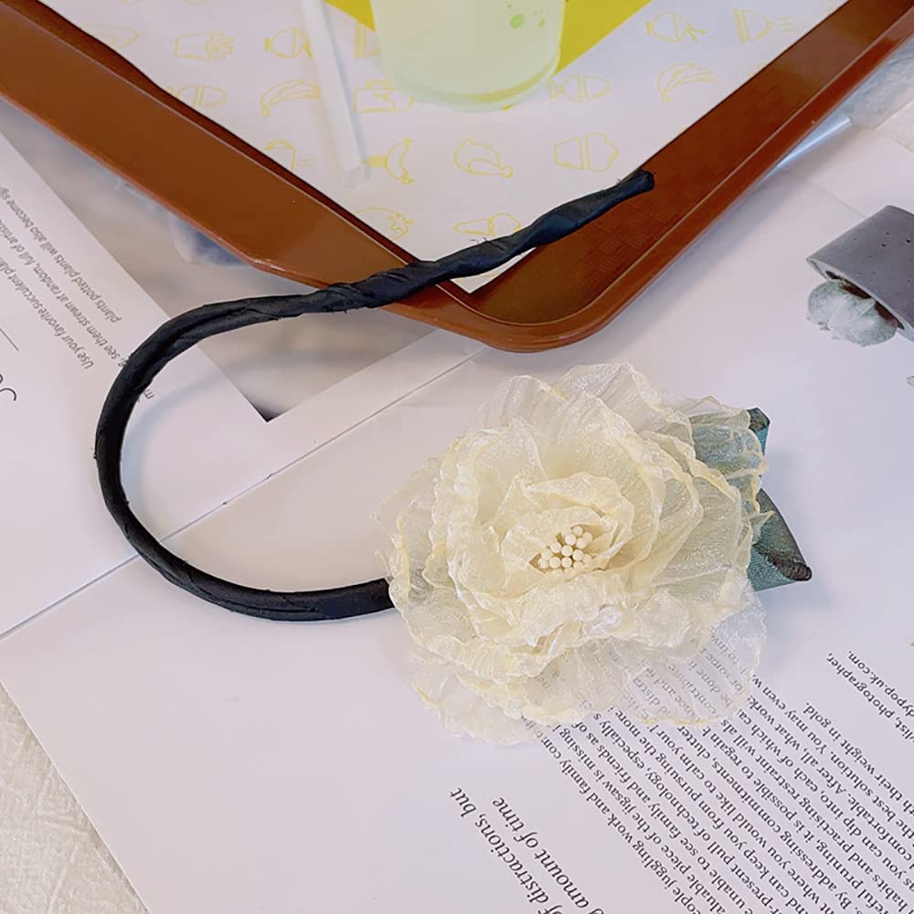 Flower Organza Hair Bands Ponytail Holder, Magic Clip Hair Bun Maker Hair Holder Curler Donut Tools 