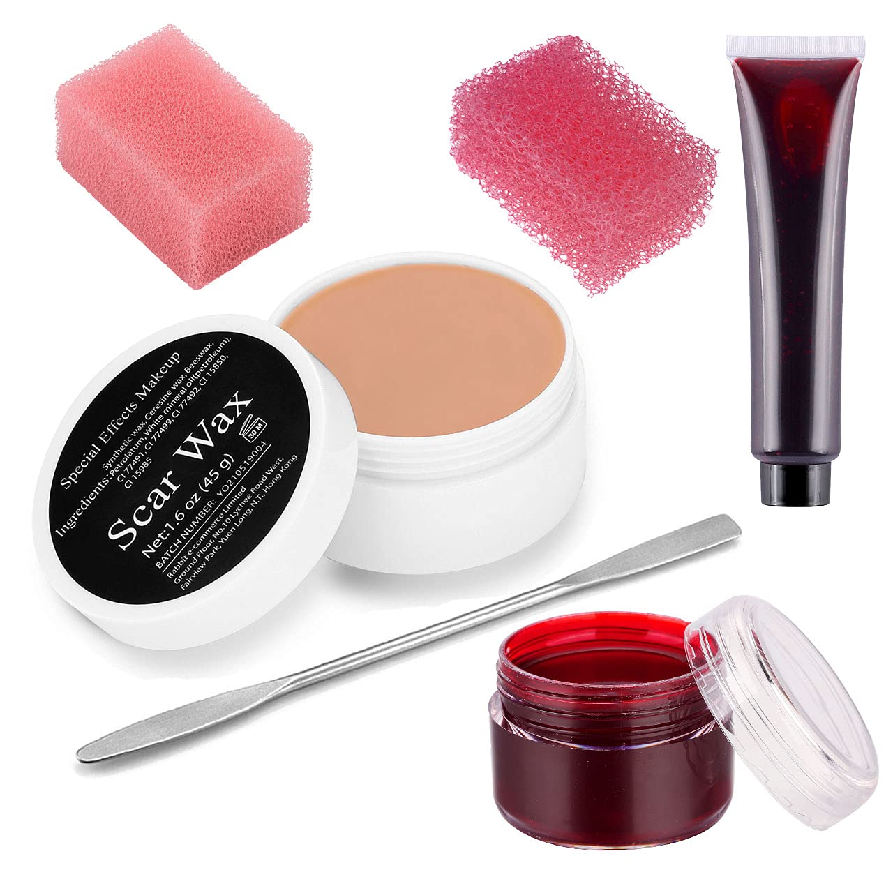 CCbeauty Scar Wax Set Halloween SFX Special Effects Makeup Kit Fake Wound Modeling Scars Wax(1.6 Oz)