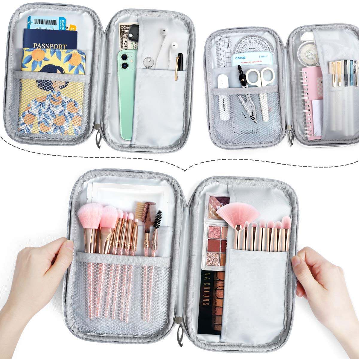 ZZKKO Ocean Sea Starfish Pencil Bag Case Zipper Pencil Holder Organizer Stationary Pen Bag Cosmetic