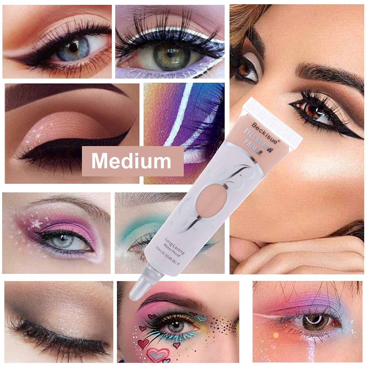 2PCS Matte Eyeshadow Primer, Makeup Eyeshadow Base to Prevent Oily Lids and Creasing, Long-lasting W