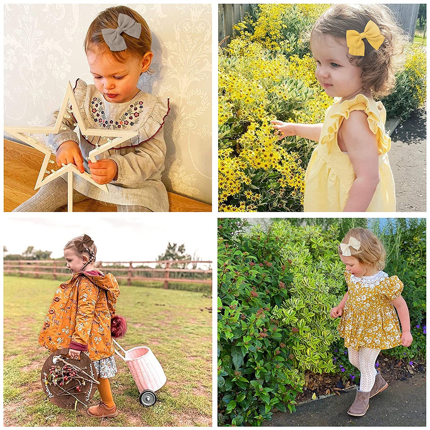 Baby Girls Hair Clips,Bows for Girls,10 Pack Alligator Clips Hair Accessory for Babies Infant Toddle