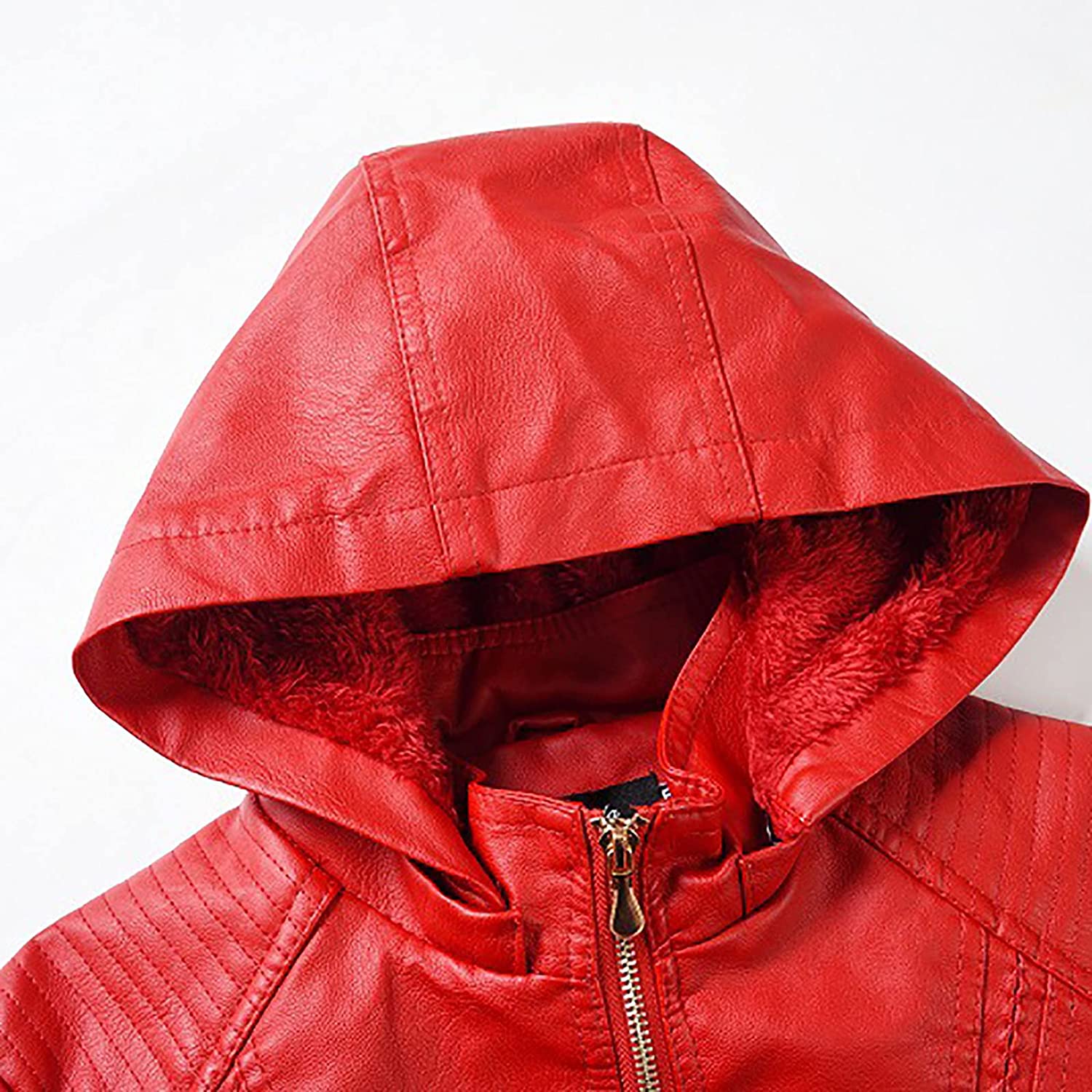 Workout Tops for Women Faux Leather Biker Jacket Trendy Motocross Racer Jacket Fall & Winter Basebal