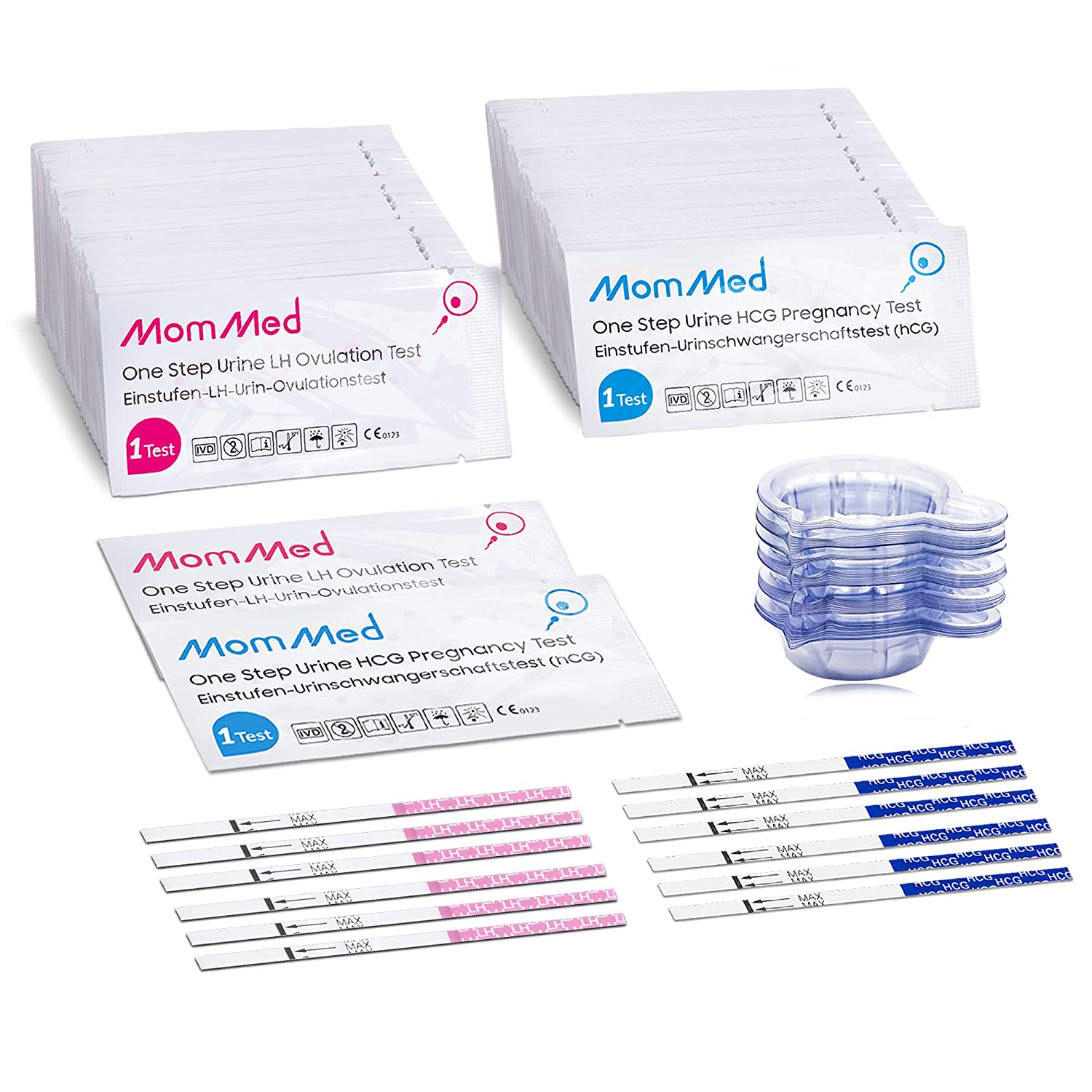 MomMed Ovulation Test Strips, Ovulation and Pregnancy Tests (LH50-LH20), Includes 50 Ovulation Tests