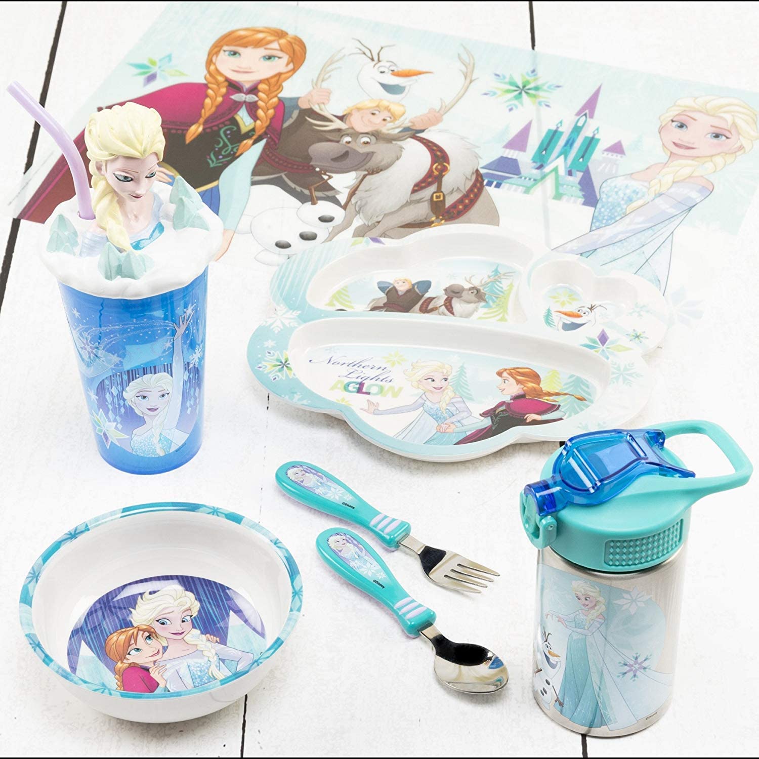 Zak Designs Disney Frozen Kids Divided Plates