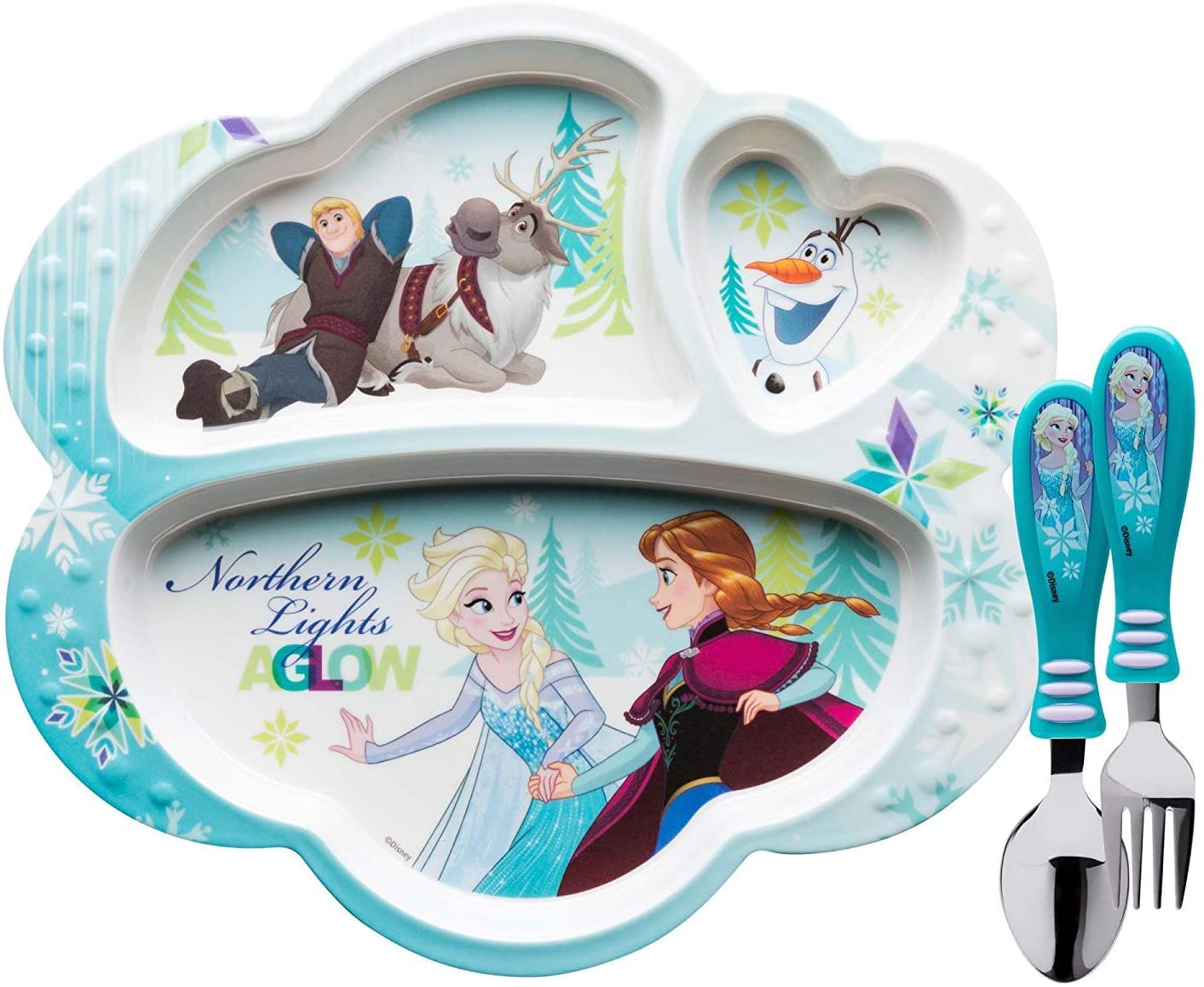 Zak Designs Disney Frozen Kids Divided Plates
