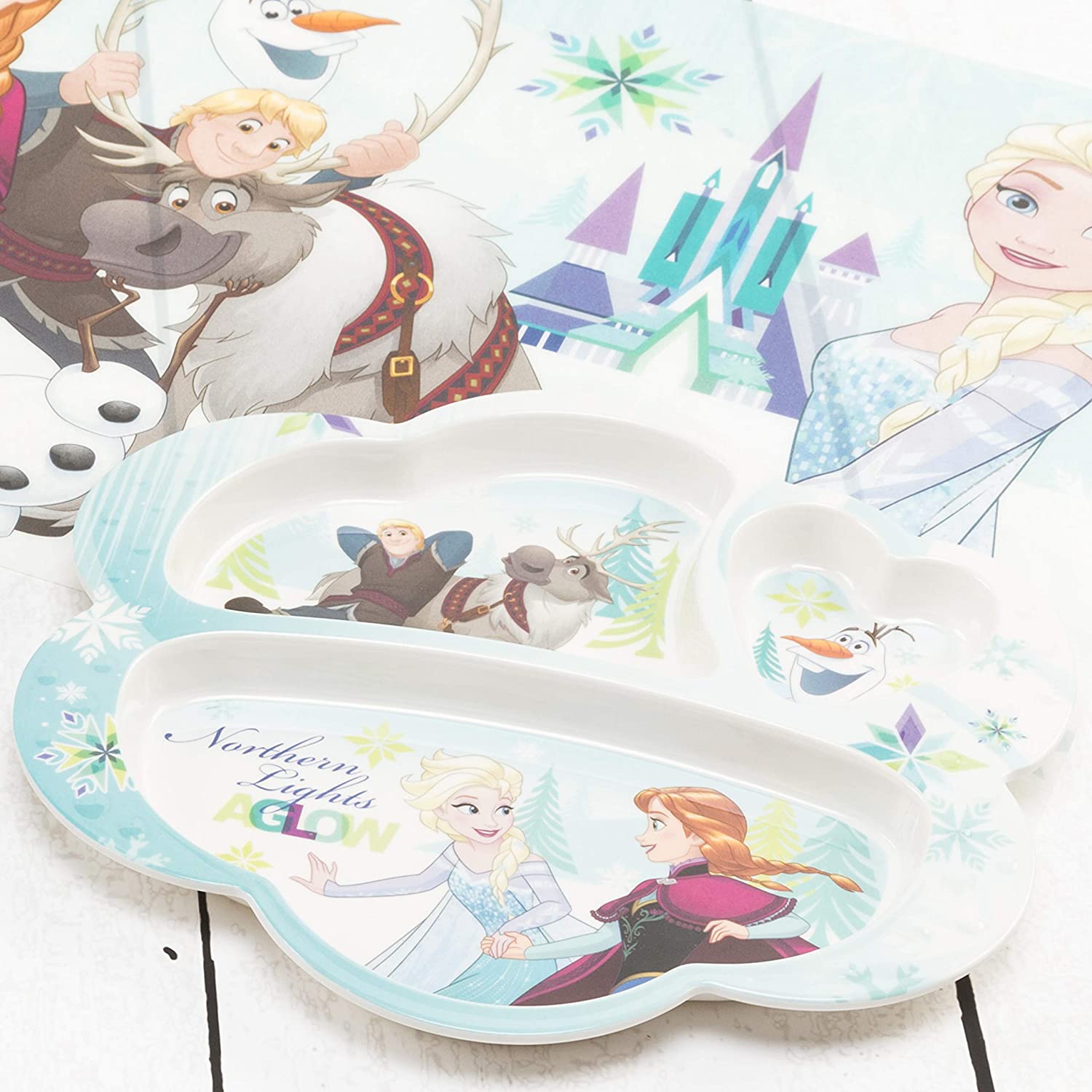Zak Designs Disney Frozen Kids Divided Plates