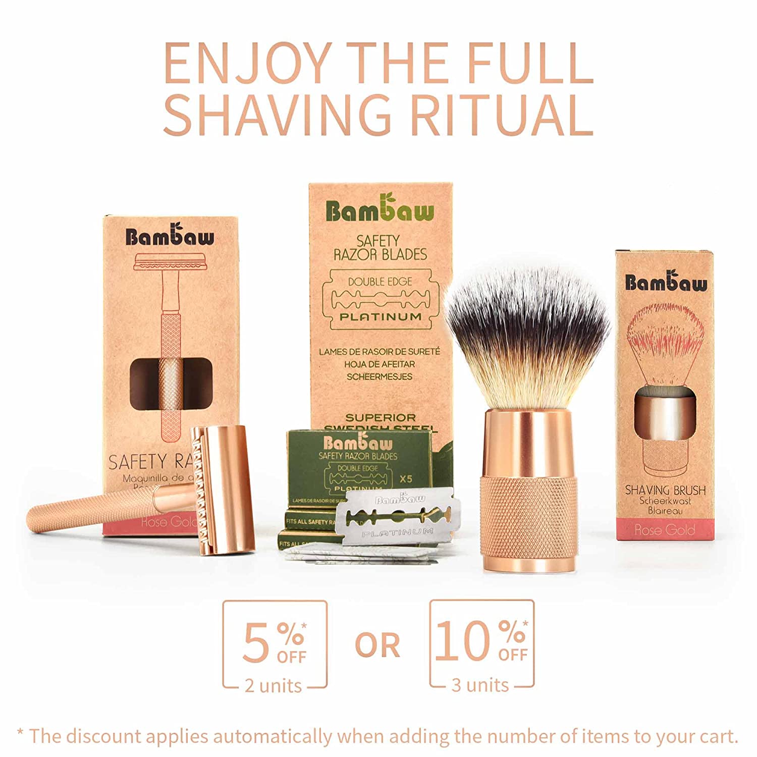 Rose Gold Safety Razor Women | Metal Razors for Women | Reusable Razor | Eco Friendly Shaving | Meta