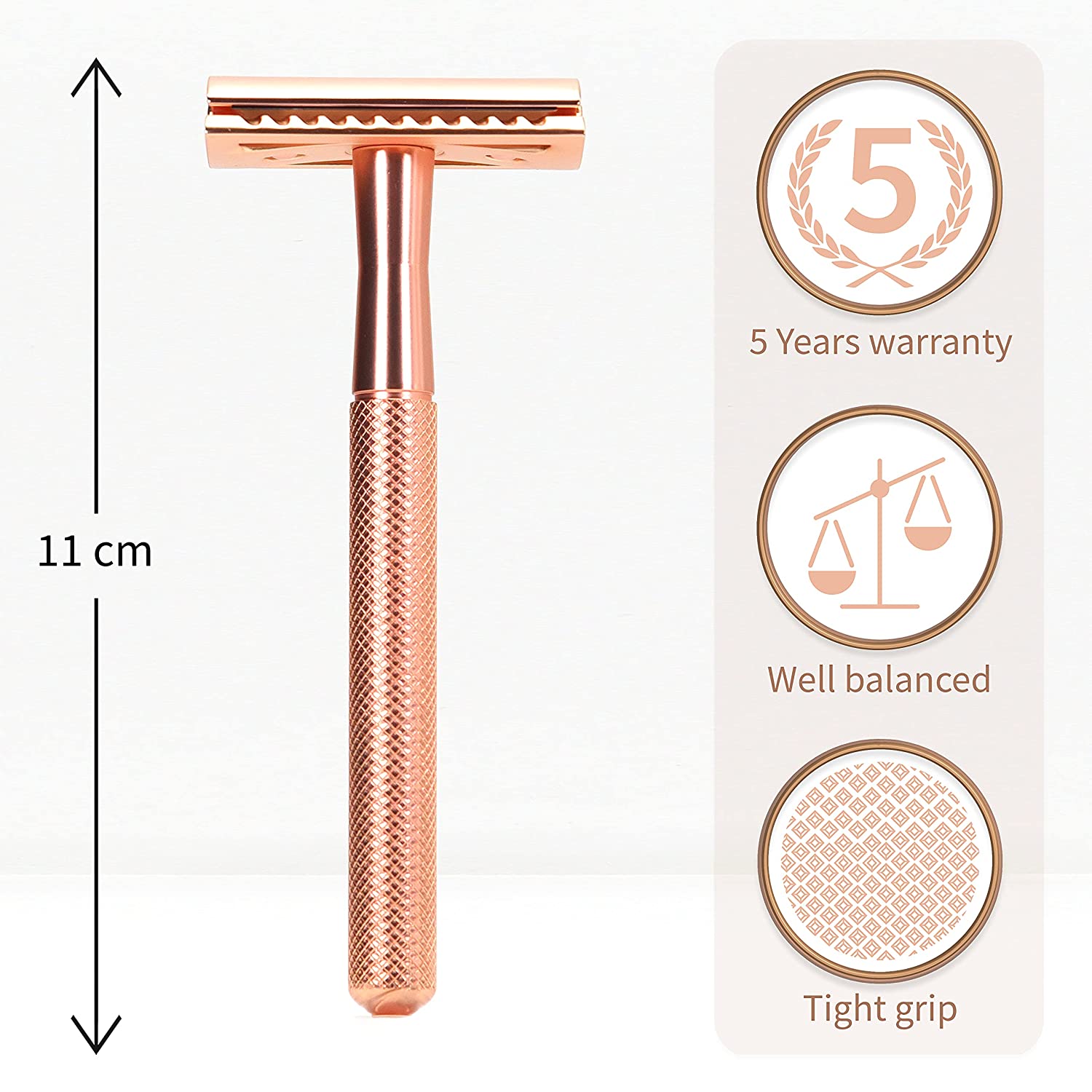 Rose Gold Safety Razor Women | Metal Razors for Women | Reusable Razor | Eco Friendly Shaving | Meta