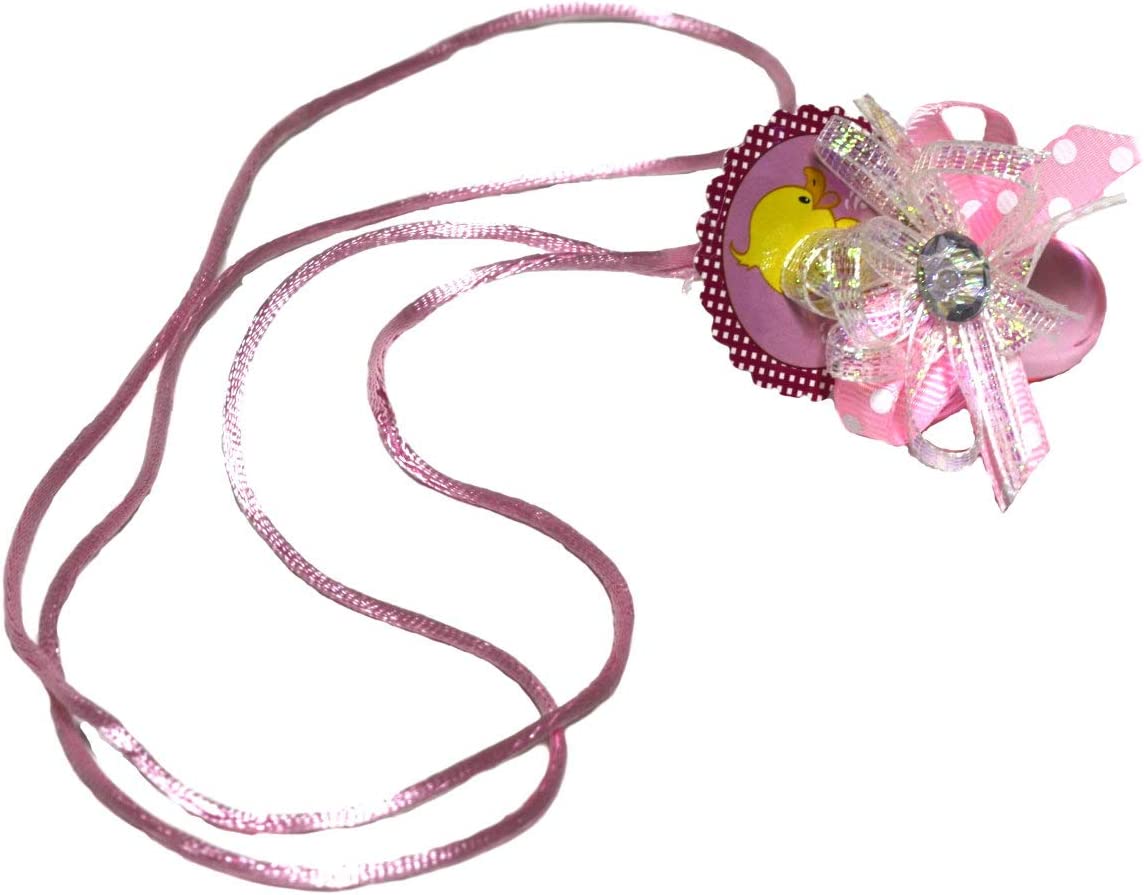 Baby Shower Pacifier Necklace Duck DesignBaby Shower Game Pink