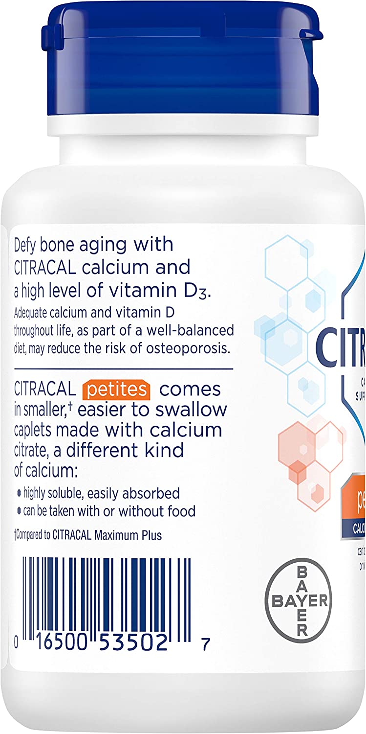 Citracal Calcium Citrate Petites W/Vitamin D Tablets 100 Ct (5 Pack)