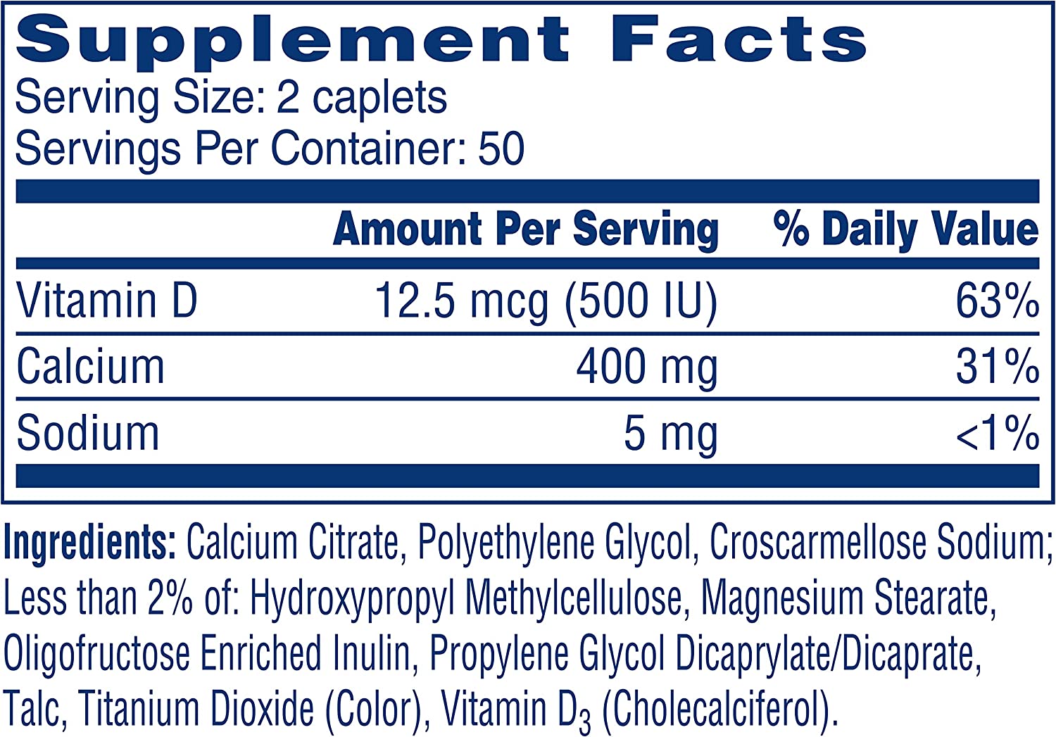 Citracal Calcium Citrate Petites W/Vitamin D Tablets 100 Ct (5 Pack)
