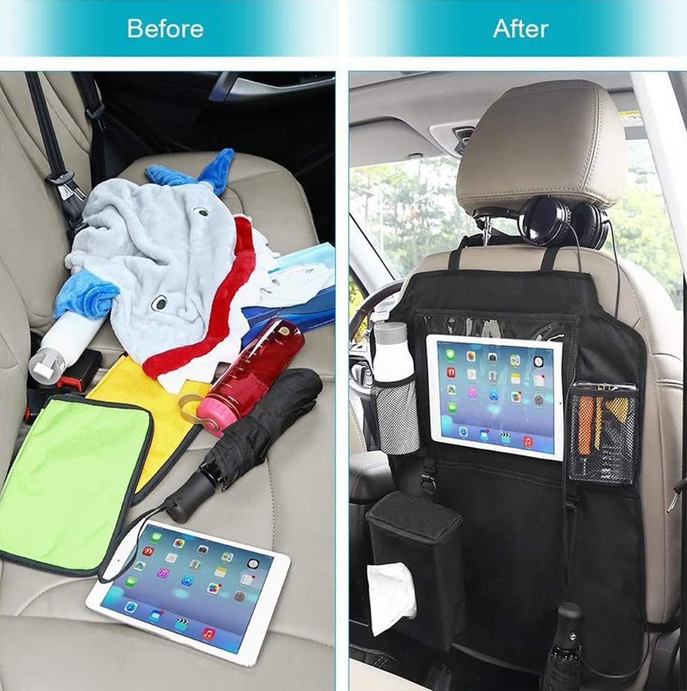 UCARE Car Backseat Organizer 2Pcs Kick Mats Waterproof Cars Seat Back Organizers Protector Covers fo