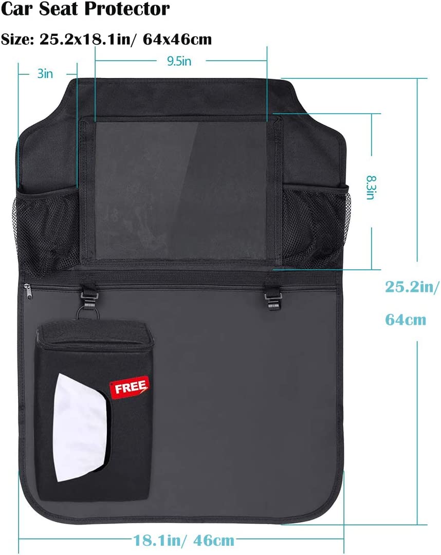 UCARE Car Backseat Organizer 2Pcs Kick Mats Waterproof Cars Seat Back Organizers Protector Covers fo