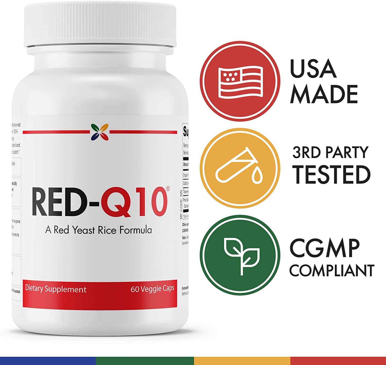 Stop Aging Now - RED-Q10 Organic Red Yeast Rice - Antioxidants, Cholesterol, Blood Pressure and Card