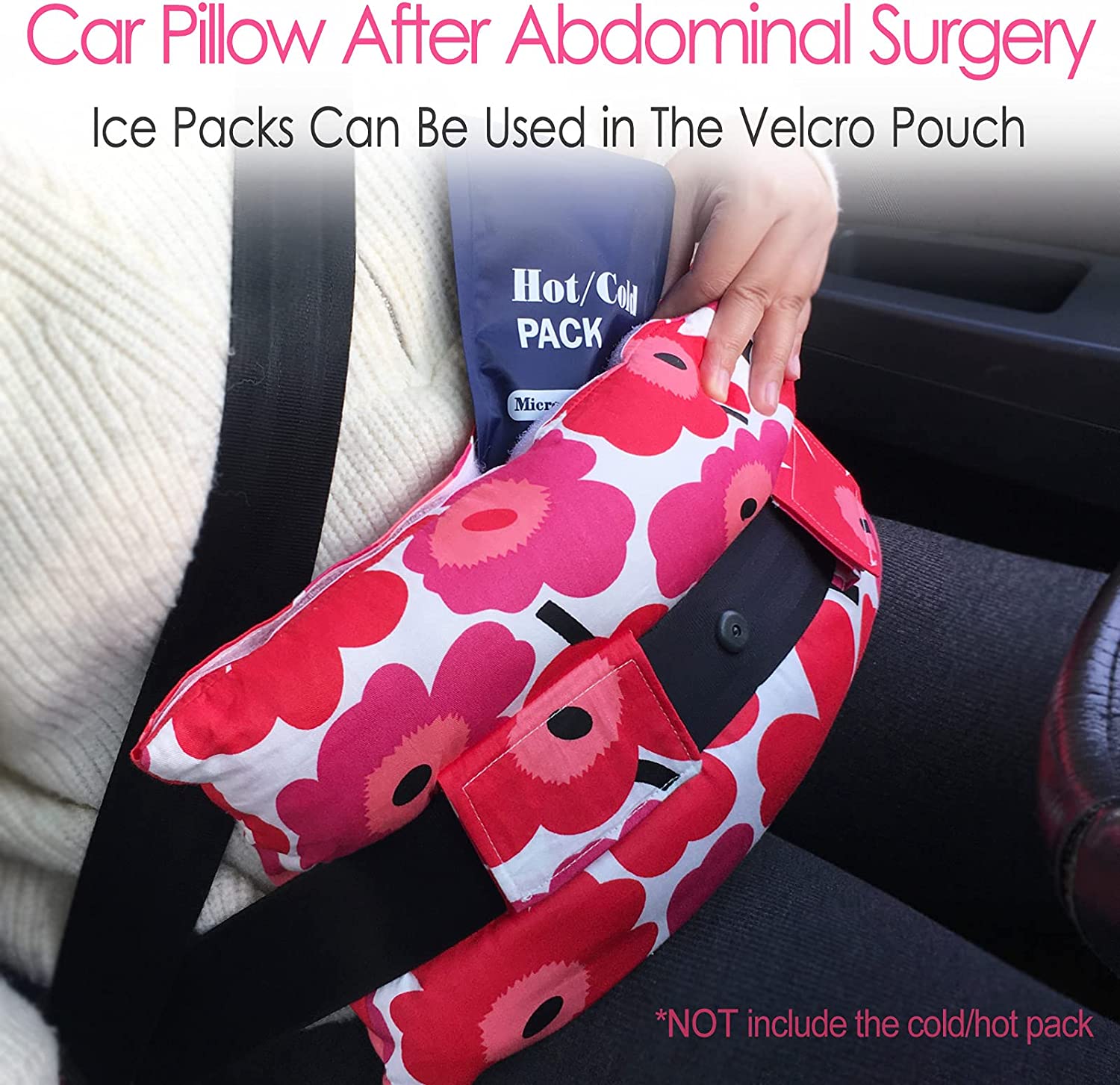 Hysterectomy Pillow Post Abdominal Surgery Seatbelt Pillows with Pocket Myomectomy Comfort