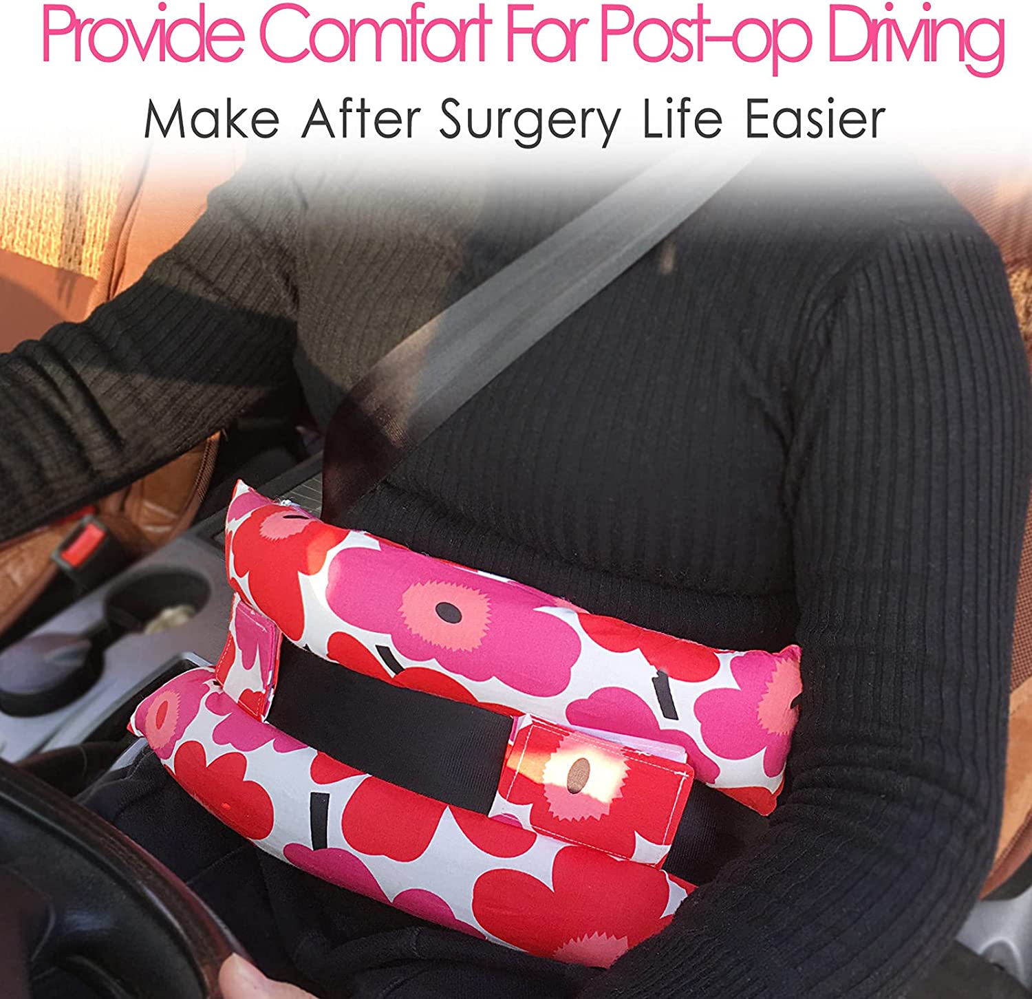 Hysterectomy Pillow Post Abdominal Surgery Seatbelt Pillows with Pocket